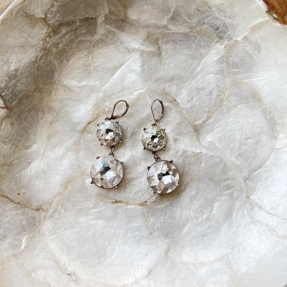 Beautiful Silver Jewel/Gold Back Earrings